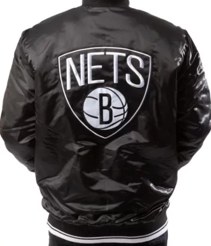 Brooklyn Nets Black Bomber Jacket