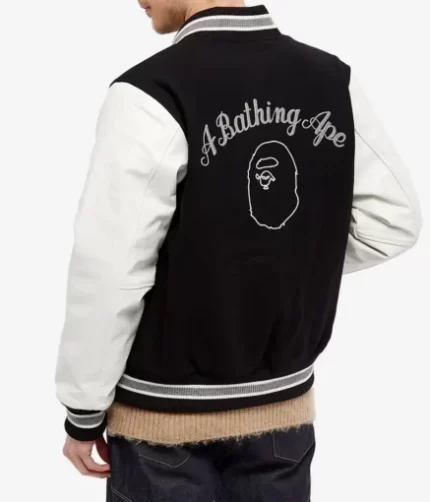 Bathing Ape Black Varsity Jacket