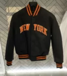 Black Vintage Knicks Varsity Jacket