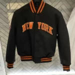 Black Vintage Knicks Varsity Jacket