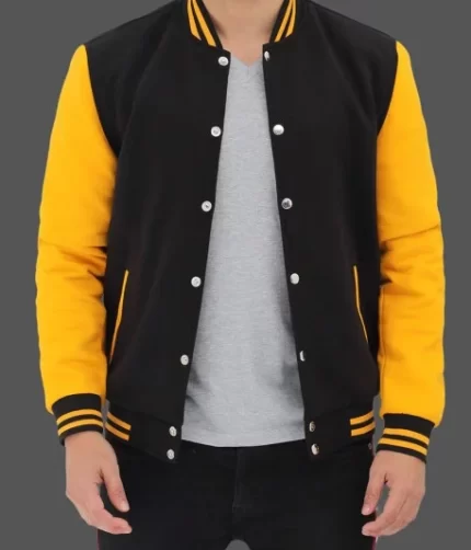 Black and Yellow Letterman jacket