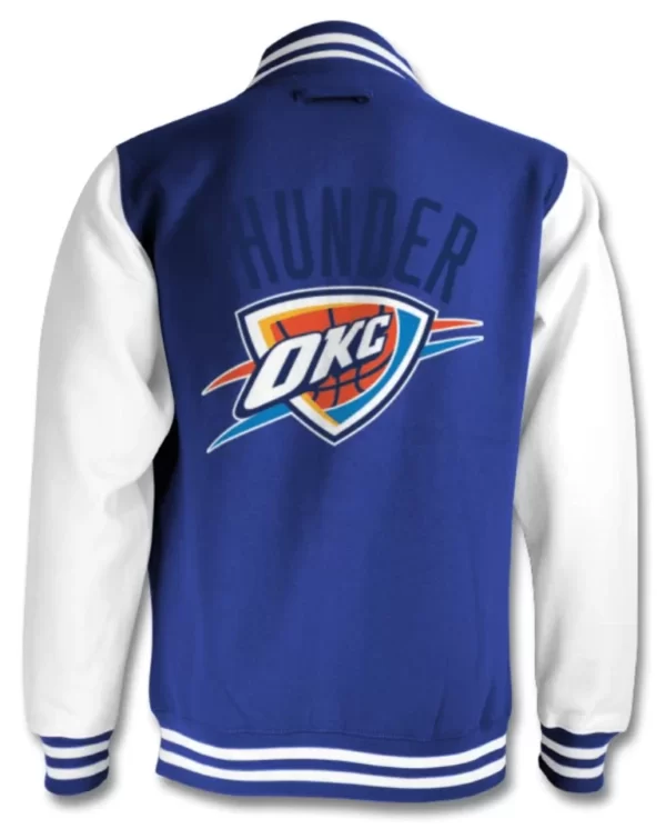 Authentic Blue NBA Oklahoma City Thunder Varsity Jacket: Get Yours Today