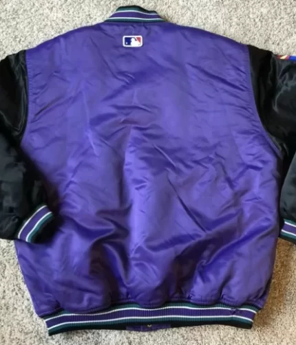 MLB Black Purple Arizona Diamondbacks Satin Jacket