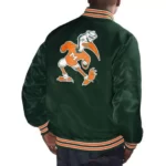 Get your Men's Miami Hurricanes green satin jacket and support your favorite team. Shop now and show off your Hurricanes pride!
