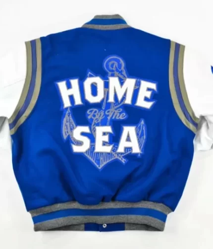 Navy Blue Hampton University Varsity Jacket