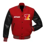 Red Black Stars Varsity Jacket