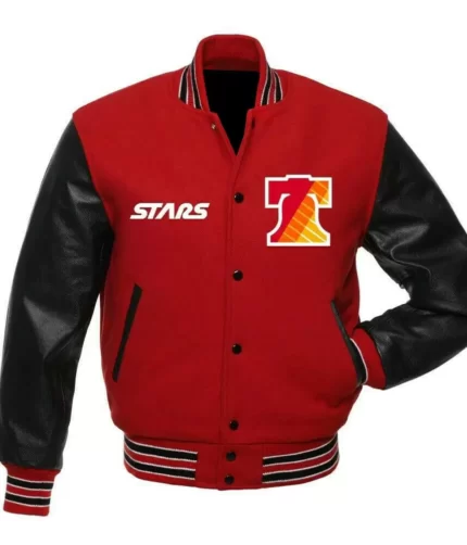 Red Black Stars Varsity Jacket