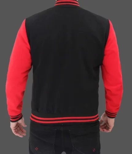 Black and Red Letterman Jacket