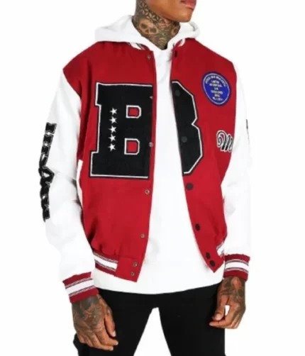 Bomber Patch Leather Jacket