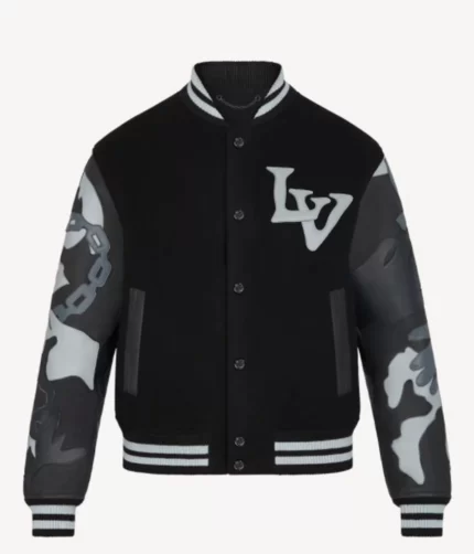 Chains Camo Black Varsity Jacket