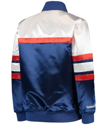 Mitchell & Ness Blue Hardwood Classics Satin Full-Snap Jacket