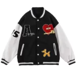 Black Broken Heart Varsity Jacket