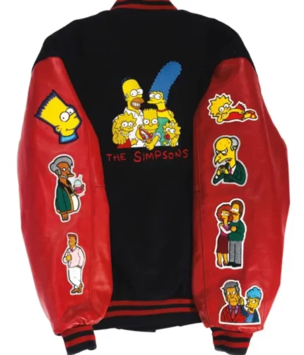 The Simpsons Varsity Wool Leather Jacket