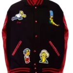 The Simpsons Varsity Wool Leather Jacket