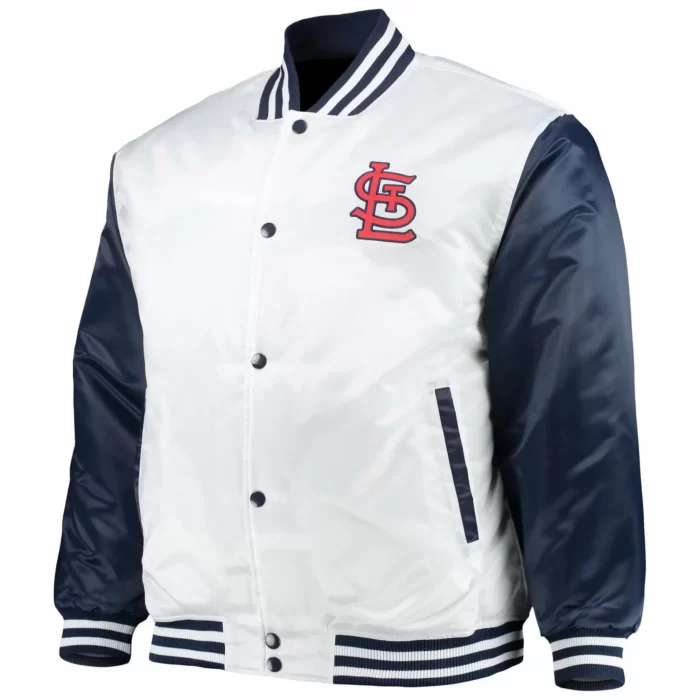 White Navy Satin Jacket