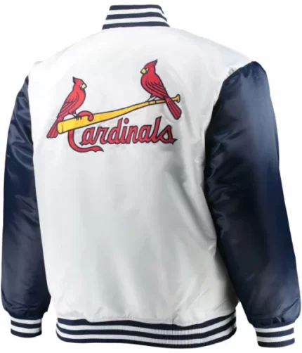 White Navy Satin Jacket