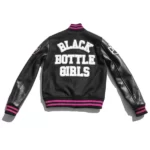 Women's Pink Black Girls Varsity Jacket