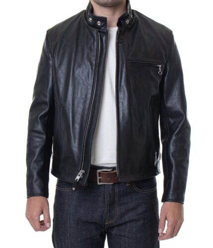 Classic Racer Leather Jacket , Cow Leather jacket