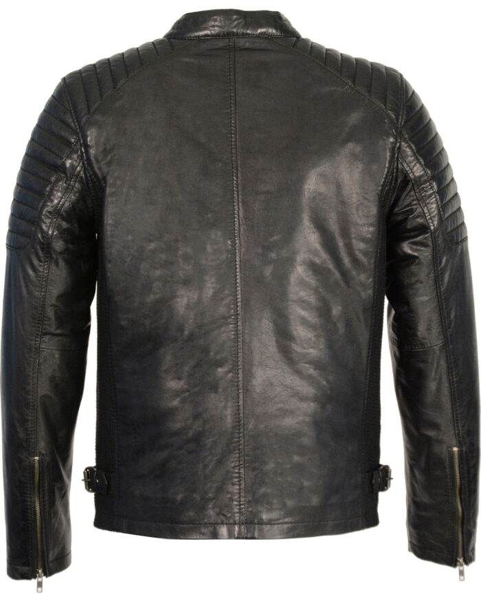 Quilted Shoulders Jacket, Leather Jacket