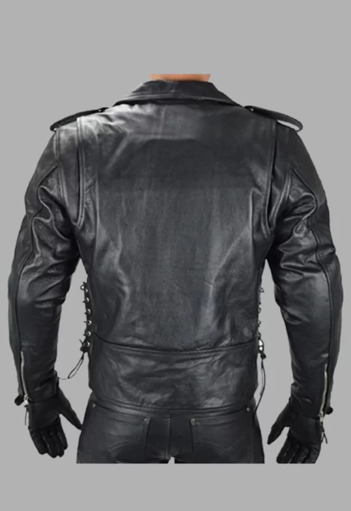 Biker Side lace-up Jacket, Leather Jacket