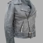 Distressed Side Lace-up Jacket, Leather Jacket, Motorcycle jacket