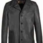 Hip Length Car Coat , Leather Coat ,Cowhide Coat