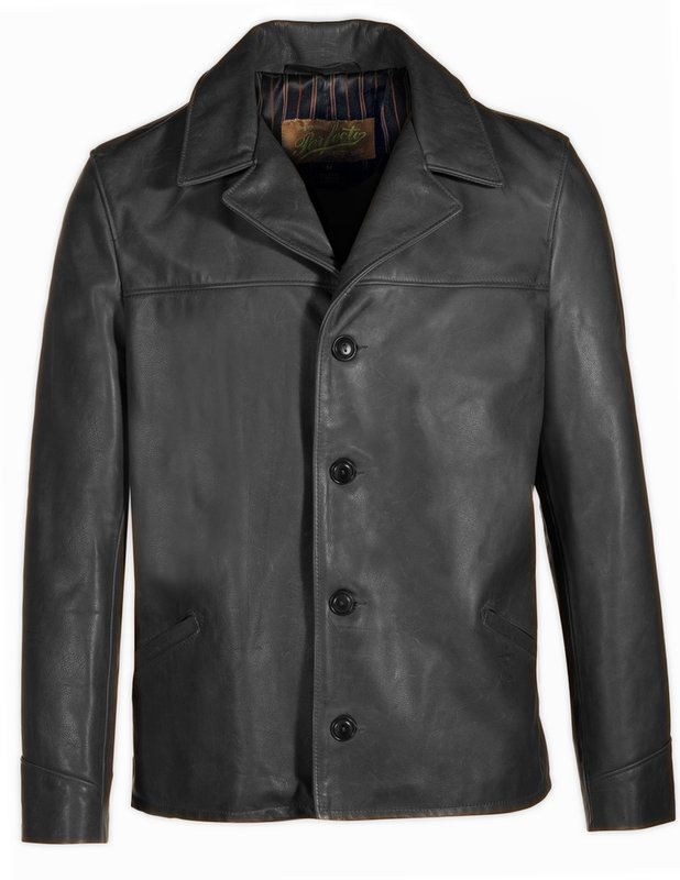 Hip Length Car Coat , Leather Coat ,Cowhide Coat