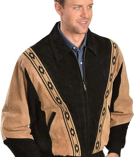 SCULLY MEN BOAR SUEDE RODEO JACKET, Leather jacket, Varsity jacket, Bomber Jacket, Men Leather Jacket
