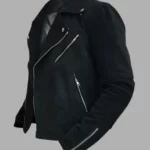 Suede Designer Padded Jacket, Biker Jacket, Leather Jacket