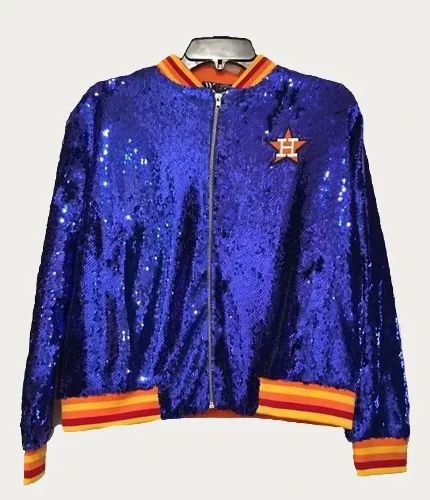 Astros Sequined Jacket, Varsity Jacket, womens jacket