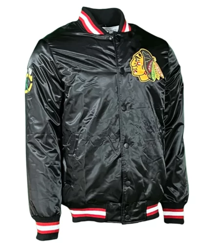 Blackhawks 80’s Satin Jacket , Varsity Jacket