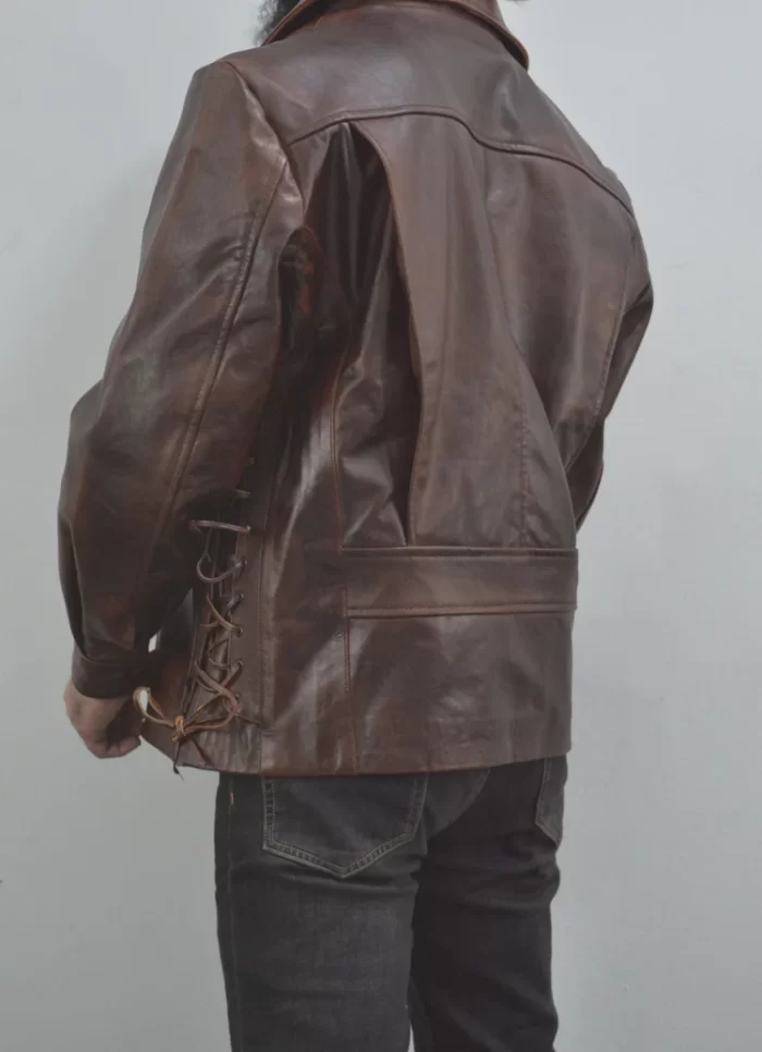 Snake Antique Brown Jacket, Leather Jacket
