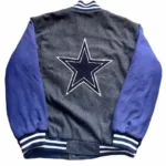 Blue/gray Cowboys Wool Jacket , Letterman Jacket