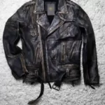 Bronze Zippered Leather Jacket , Leather Jacket