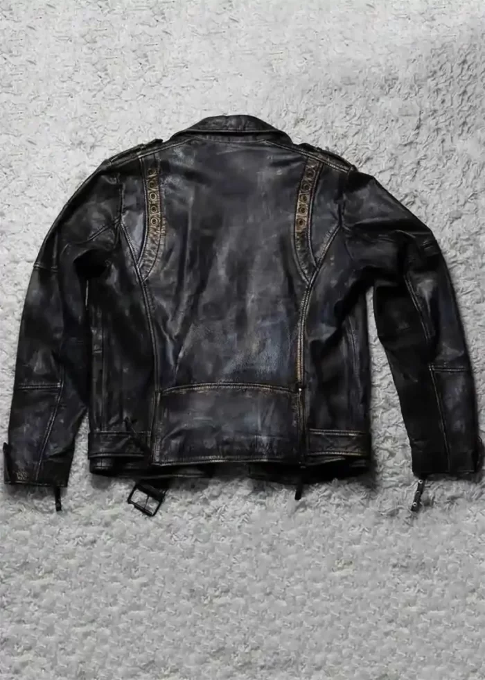 Bronze Zippered Leather Jacket , Leather Jacket