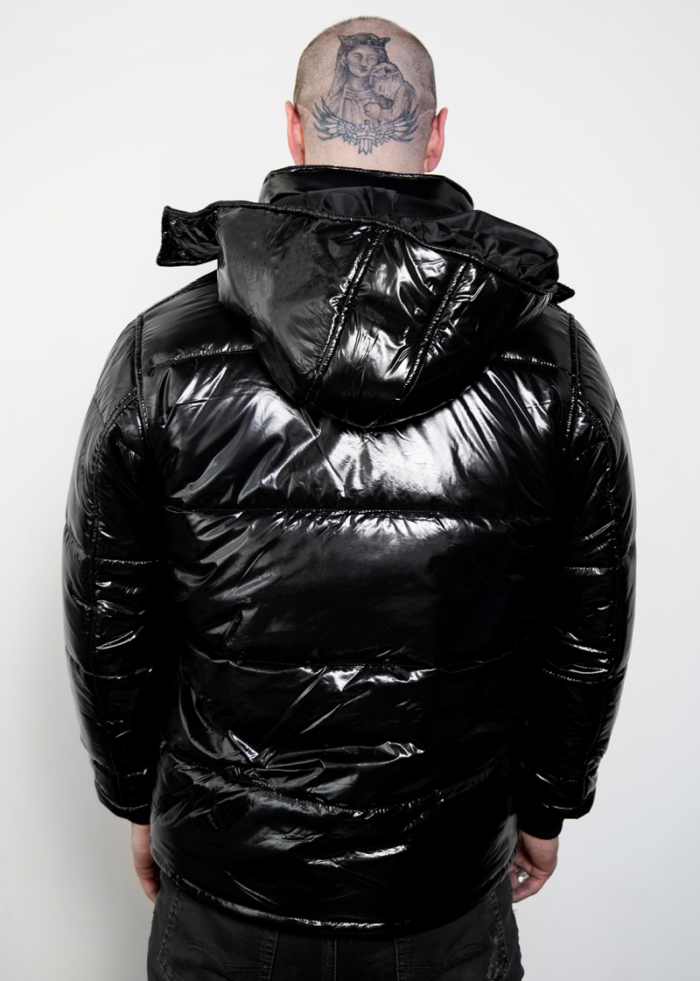 Shiny Puffer with Hood Jacket , Puffer Jacket , Puffer with Hood