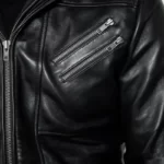 Black Onyx Hooded Jacket , Leather Jacket
