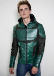 Hand-Painted Chrome Armor Jacket , Leather Jacket , Armor Jacket