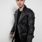 Nathan Studded Shoulder Jacket , Leather Jacket