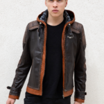Brown Hood Jacket , Leather Jacket , Hood Jacket