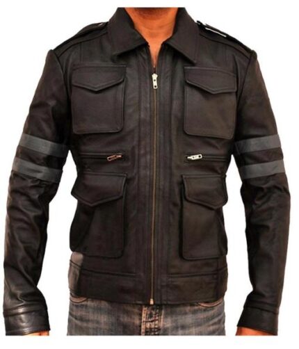 Resident Evil 5 Jacket, Leon Kennedy Jacket, Leather Jacket