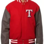 Red/Gray Texas Rangers Jacket , Letterman Jacket