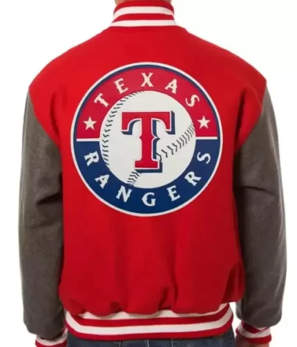 Red/Gray Texas Rangers Jacket , Letterman Jacket