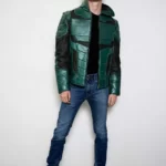 Forest Green Armor Jacket , Leather Jacket