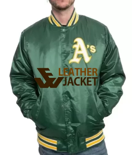 Oakland a's varsity jacket , Satin Jacket