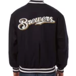 Handcrafted Milwaukee Brewers Jacket , Wool Jacket