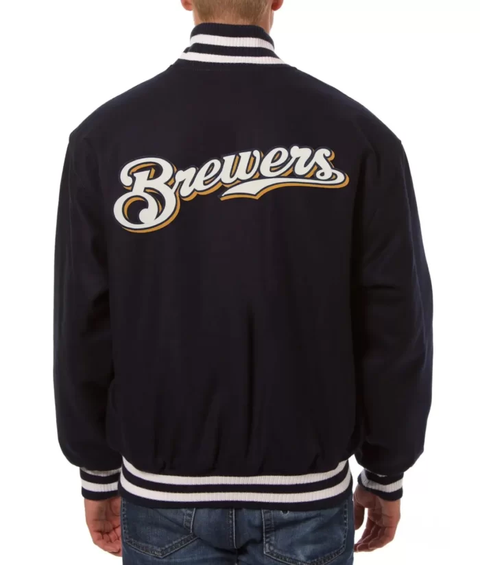 Handcrafted Milwaukee Brewers Jacket , Wool Jacket
