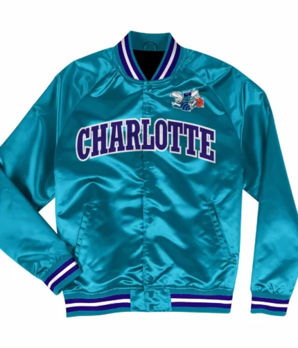 Charlotte Hornets satin Jacket , Varsity Jacket