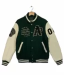 White/Green Oakland Athletics Jacket , Letterman Jacket