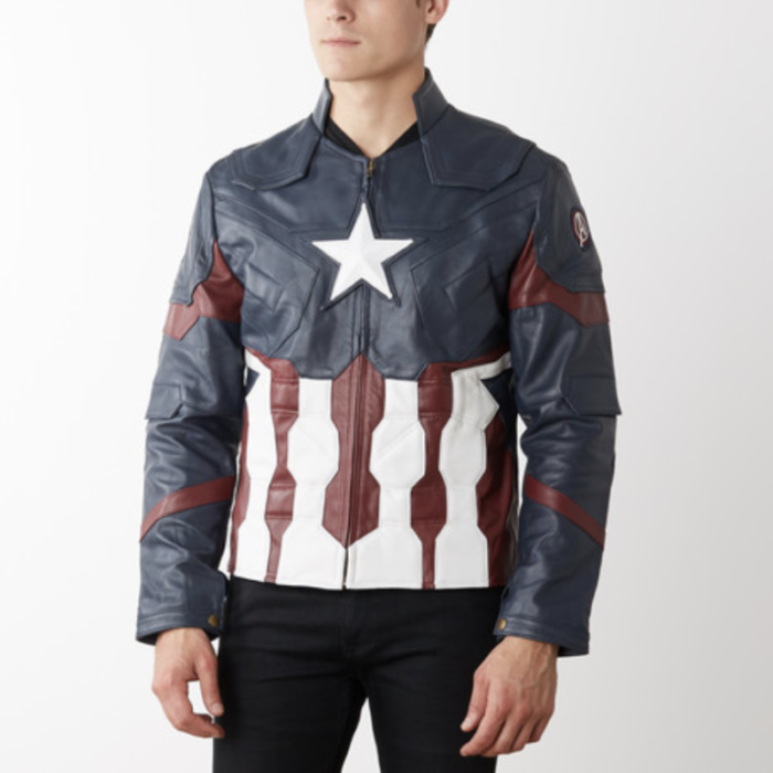 Captain Star America Jacket , Leather Jacket , Captain America Jacket